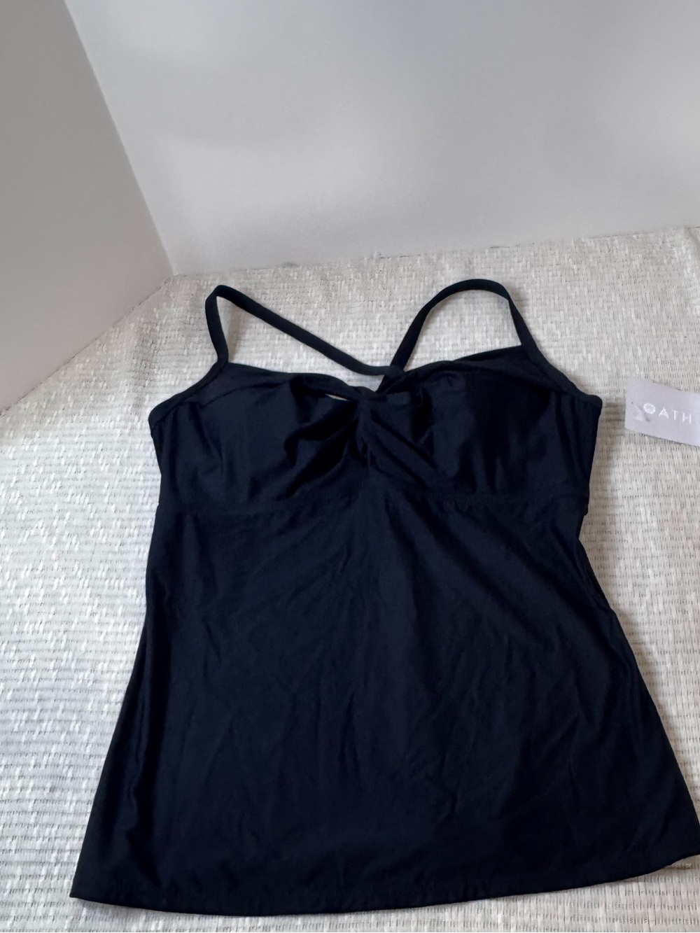 Athleta Twist Up Tankini Top NWT Black 36B/C Swim Top UPF $84